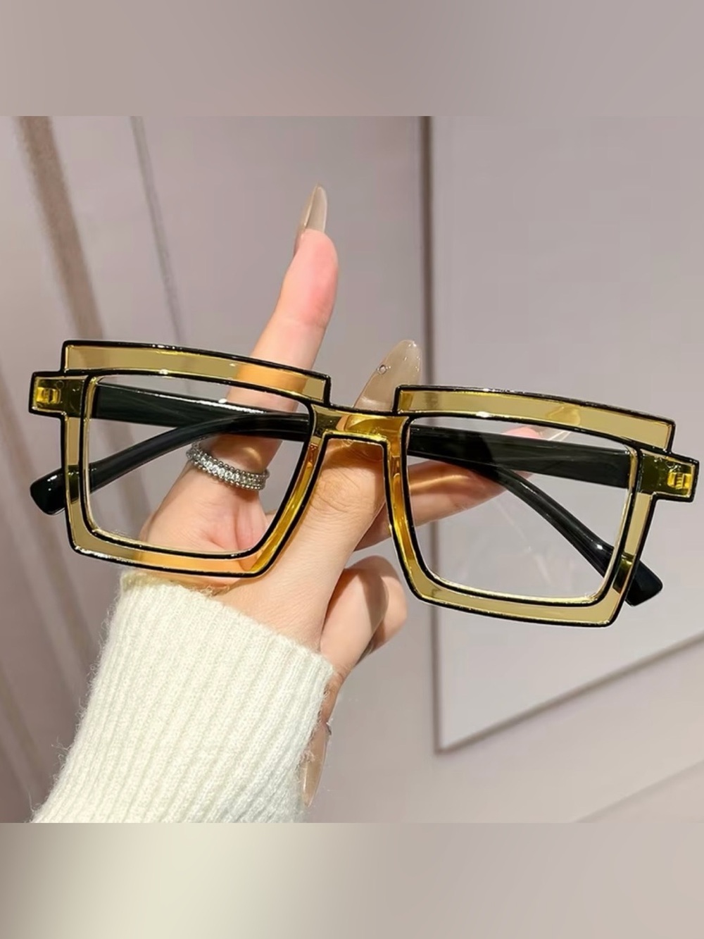 New! Unisex Anime Comic Yellow Fashion Only Glasses For Cosplay